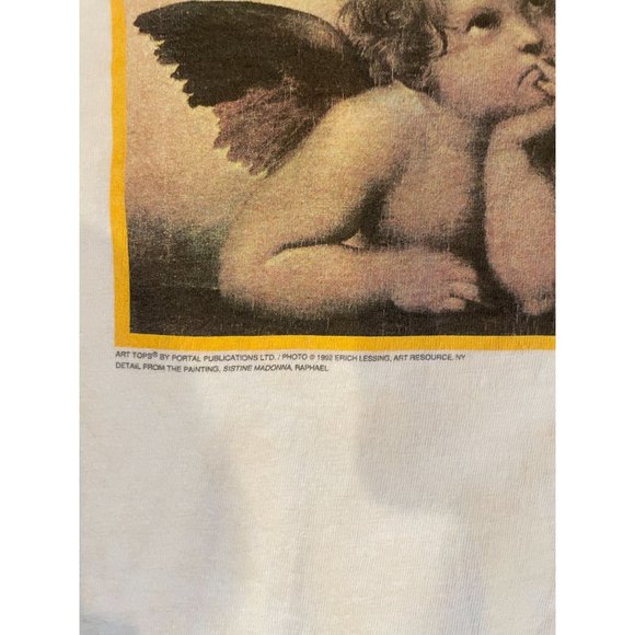 Vintage Rare 1992 Raphael Angels Art Shirt Sistine Madonna - Picture 3 of 4